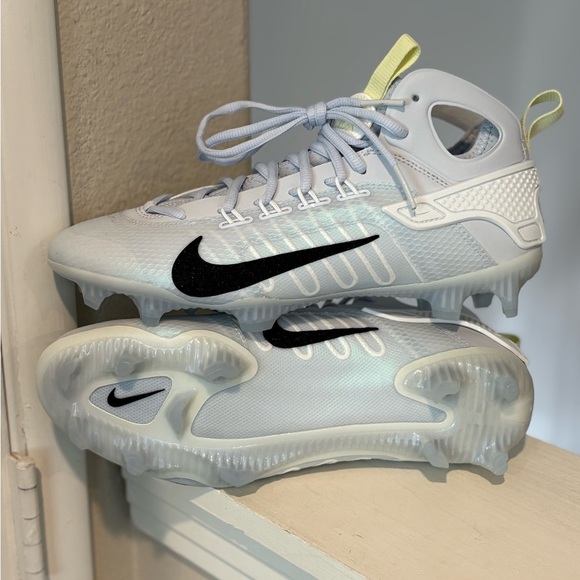 Nike Huarache 9 Elite Mid Lax SE Lacrosse Cleats Mens 9.5 White FV6149-001 - Picture 6 of 9